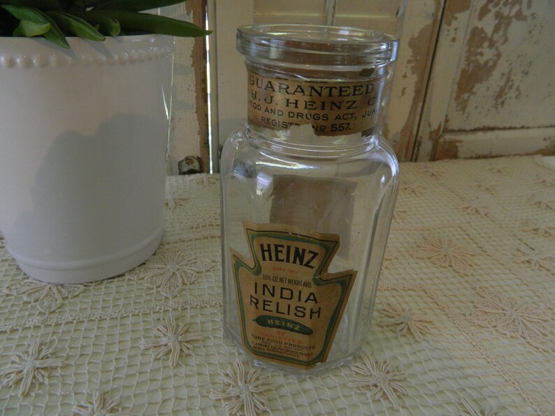 Vintage Heinz India Relish Jar Etsy