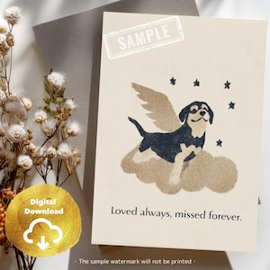 Carte de condoléances pour Rottweiler | Carte commémorative imprimable pour la perte d'un chien | Carte de deuil d'un animal | Téléchargement numérique Rainbow Bridge | « Toujours aimé »