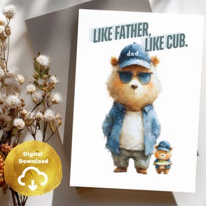 Coole Beer Vaderdagkaart | Zo vader, zo welp | 5x7 inch PDF + eCard PNG