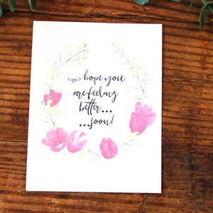 Carte Guérir l'aquarelle l Floral l Jaune rose blanc l Classique l Look vintage l Intérieur vierge l Livraison gratuite aux États-Unis