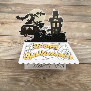 3D Box Pop Up Halloween Karte l Karte für Kinder l Spukhaus Friedhof l Gruselige Karte l Falte flach l Kostenloser US Versand