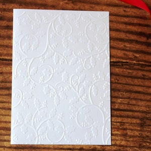 Juego de 5 o 10 tarjetas navideñas o festivas en relieve l Holly