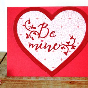 Carte de Saint-Valentin l Be Mine l Rouge blanc rose l Cœur découpé l Unique l Pièce unique l Livraison gratuite aux États-Unis