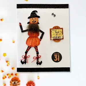 Carte Halloween l 31 Halloween l Araignée l Noir crème orange l Pois l Vagues l Blanc à l'intérieur l Livraison gratuite aux États-Unis
