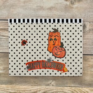 Carte d'Halloween l Citrouilles effrayantes l Araignée l Pois l Orange noir blanc l Blanc à l'intérieur l Livraison gratuite aux États-Unis