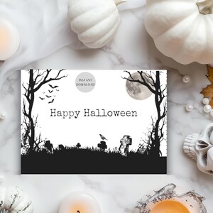 Halloween Karte l 13x18 l Sofortiger Download JPG / PNG / PDF l Drucken zu Hause l Umschlagdatei enthalten Kostenloser Versand über 35