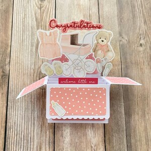 Carte de naissance pop-up avec boîte 3D l Petite fille l Baby shower l Félicitations, vous vous attendez à ce qu'elles soient l Livraison gratuite aux États-Unis