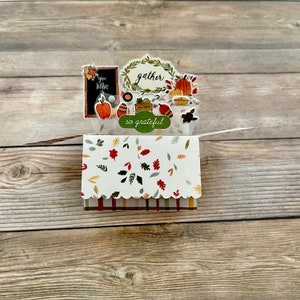 Tarjeta 3D Box Pop de Acción de Gracias de Otoño l Reuniones l Agradecido l Calabazas Manzanas Bellotas l Cuadros l Se pliega para enviar por correo l Envío gratuito a EE. UU.