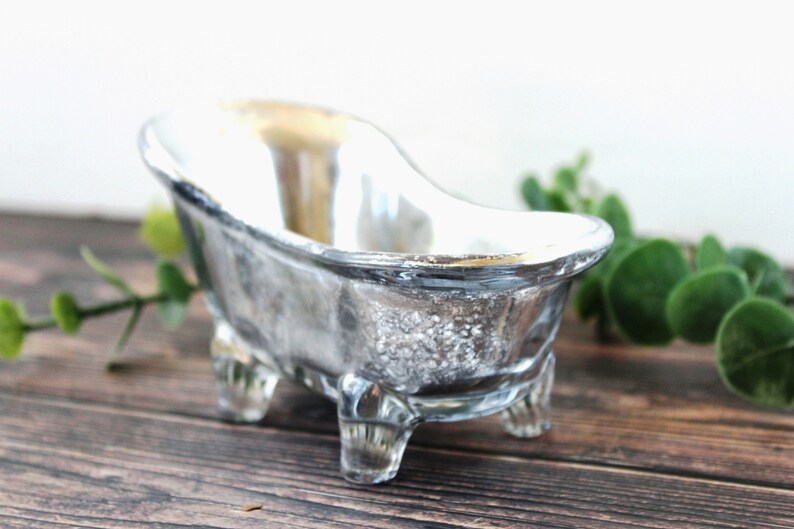 Mercury Glass Bathtub Soap Dish Vintage Farmhouse Cottage - Etsy