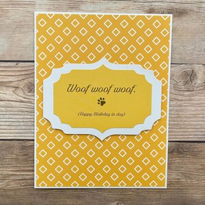 Gelukkige verjaardag van de hond l Inslag l Pootafdruk l Geel wit l Baby bont l Blanco binnenkant l Gratis verzending in de VS l Uniek l Uniek l Uniek