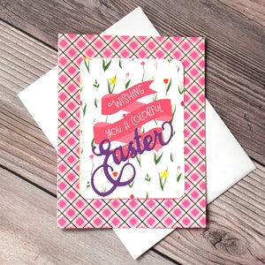 Tarjeta de Pascua l Pascua colorida l Interior en blanco l Envío gratuito a EE. UU. l Única l Única en su tipo