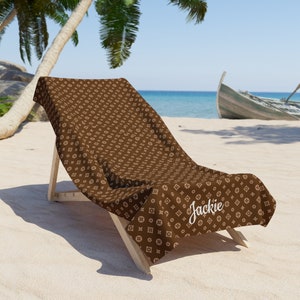 Toalha de praia com estampa estilosa e personalizável l Toalha de praia personalizada chique l Toalha de piscina de verão l Presente personalizável l Essencial para férias
