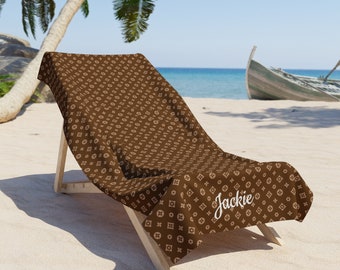 Toalla de playa personalizada con estampado elegante, toalla de playa personalizada elegante, toalla de piscina de verano, regalo