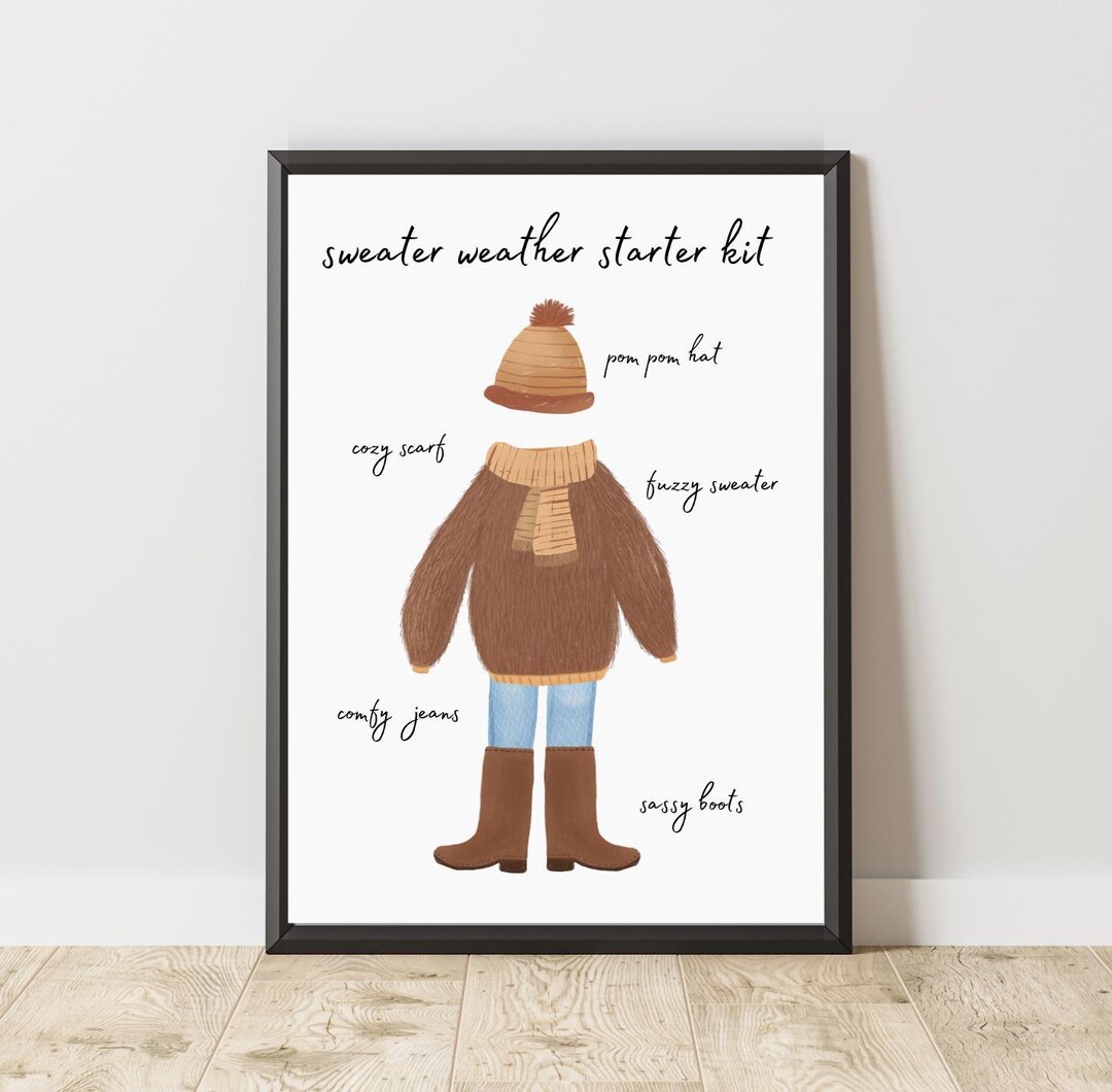 Sweater Weather Starter Kit Print at Home Art, Digital Art Print, Fall