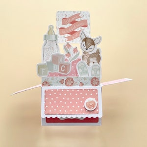 Carte de naissance pop-up avec boîte 3D l Petite fille l Baby shower l Félicitations, vous vous attendez à ce qu'elles soient l Livraison gratuite aux États-Unis