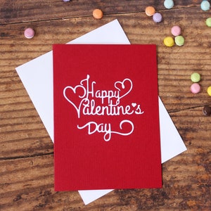 Biglietto di San Valentino l Buon San Valentino l Rosso Bianco l Cuore l Unico l Pezzo unico l Spedizione gratuita negli Stati Uniti
