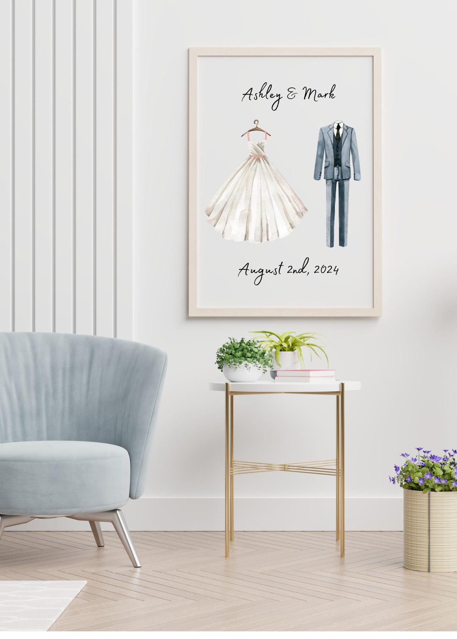 Personalized Wedding Wall Decor, Watercolor Wedding House Art, Print at