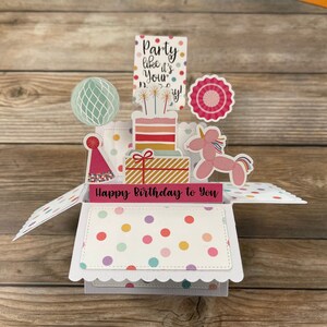 3D Box Pop Up Geburtstagskarte alles Gute zum Geburtstag l Zeigt ein Geschenk Partyhut Ballon Tier l Falten flach für den Versand l Kostenloser Versand in die USA