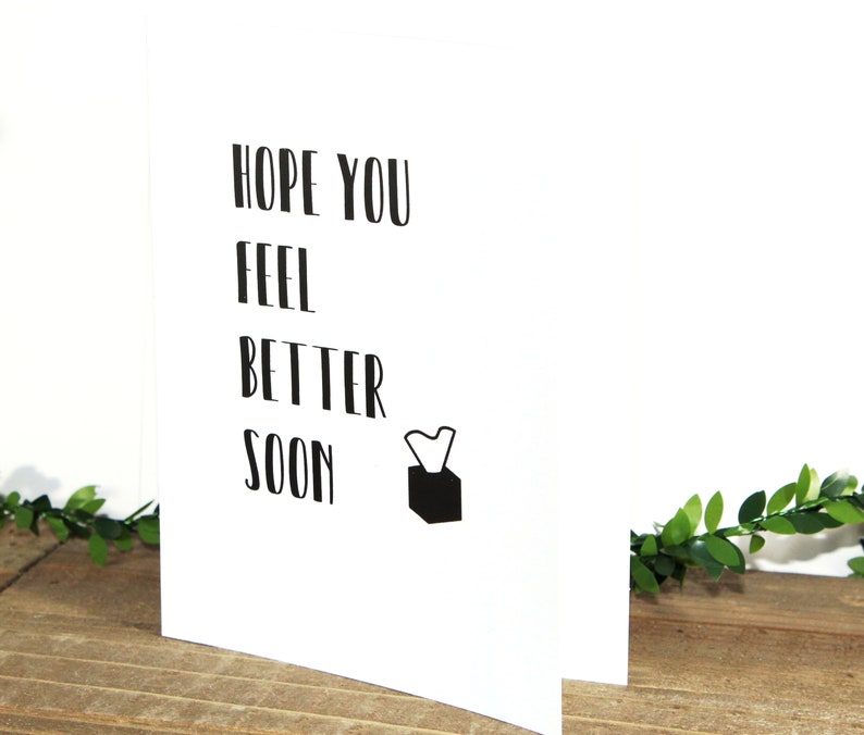 Get Well Card Free US Shipping Black and White Tissue Box Blank Inside Modern Font