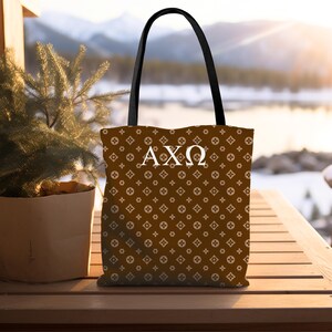 Personalisierbare schicke gemusterte Sorority Tote Bag l Print Sorority Tote Bag l Benutzerdefinierte Sorority Tote Bag