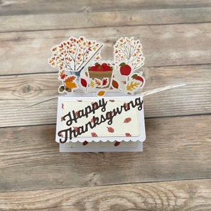 Tarjeta de Acción de Gracias de Otoño 3D Box Pop | Tema de Otoño | Calabaza | Árbol con Hojas | Se pliega para enviar por correo | Envío gratuito a EE. UU.