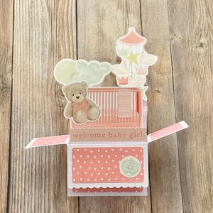Carte de naissance pop-up avec boîte 3D l Petite fille l Baby shower l Félicitations, vous vous attendez à ce qu'elles soient l Livraison gratuite aux États-Unis