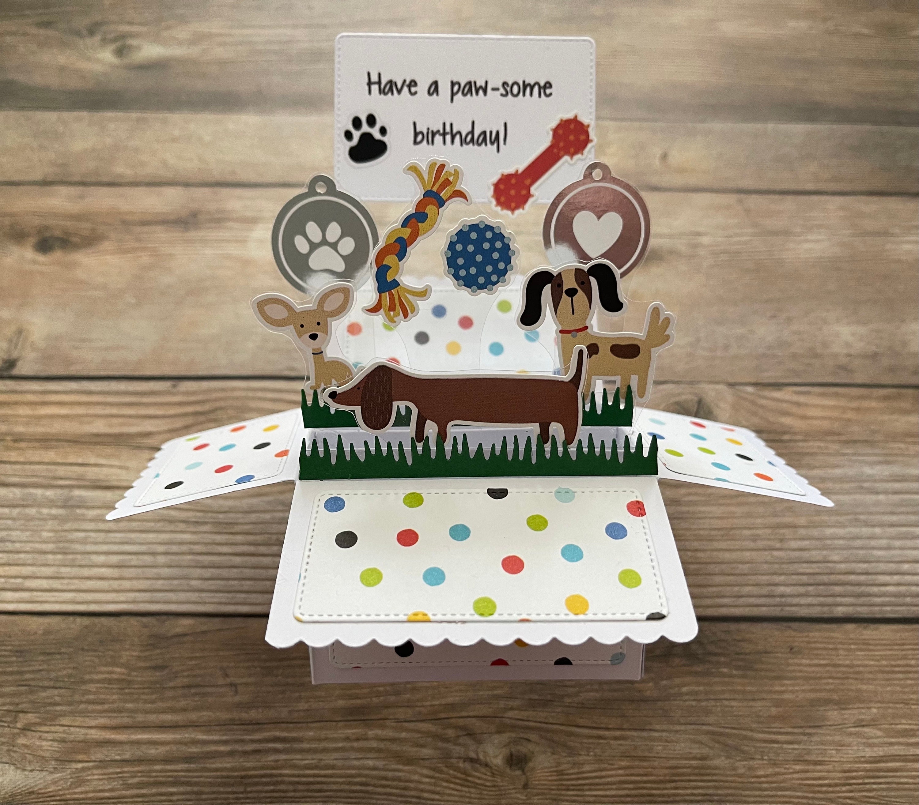 Carte D'anniversaire 3D Pop-up Chien - Carte Interactive Drôle Avec Enveloppe, Idéale Cadeau Fan De Chiens