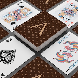 Cartas de póker personalizadas l Baraja de cartas personalizada l Cartas de juego con estampado elegante de monogramas l Regalo para jugadores de cartas l Suministros para una noche de póker l Regalo elegante