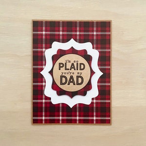 Vaderdagkaart I I'm So Plaid You're My Dad l Rood Wit Zwart l Plaid l Woordspeling l Rustiek land l Blanco binnenkant l Gratis verzending in de VS