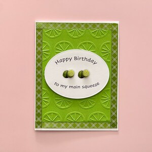Verjaardagskaart Happy Birthday to My Main Squeeze Citrus, citroen, sinaasappel, grapefruit, grapefruit, thema, blanco binnenkant, gratis verzending in de VS