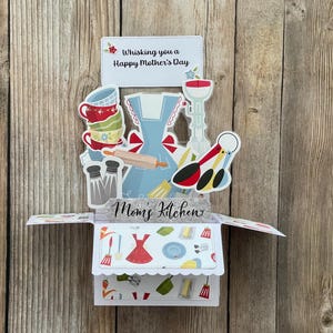 3D Box Muttertag Pop Up Karte l Back-Thema l Wir wünschen Ihnen alles Gute zum Muttertag l Faltbar zum Verschicken l Kostenloser Versand in die USA