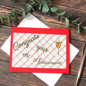 Bonne retraite l Félicitations l Plaid l Rouge blanc jaune noir l Cocktail l Intérieur blanc l Livraison gratuite l Unique l Pièce unique