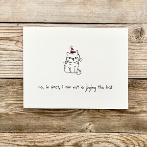 Verjaardagskaart l Sassy Cat l Verjaardagshoedje l Roze Zwart Wit l Blanco binnenkant l Gratis verzending in de VS