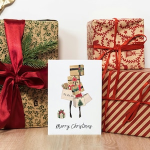 Biglietto di Natale "Shopping Til You Drop" l Biglietto 5x7 l Download immediato JPG/PNG/PDF l Stampa a casa l File busta incluso