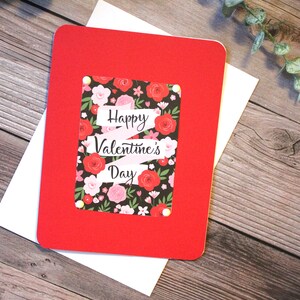 Valentijnsdagkaart l Roze Wit Rood Zwart l Bloemen Bloemen l Uniek l Gratis verzending in de VS