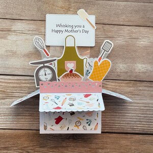 Tarjeta emergente 3D para el Día de la Madre | Tema de repostería | Te deseo un feliz Día de la Madre | Se pliega para enviar por correo | Envío gratuito a EE. UU.