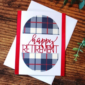 Bonne retraite l Plaid l Rouge blanc bleu l Ruban l Intérieur vierge l Livraison gratuite l Unique l Pièce unique