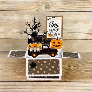 Carte d'Halloween pop-up 3D, Happy Boo Day, Pickup vintage, Spooky Forest, Se plie à plat, Livraison gratuite aux États-UnisLivraison gratuite à partir de 35 ans