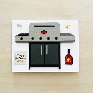 Vaderdagkaart l Fijne vaderdag l BBQ-grill l Blanco binnenkant l Gratis verzending in de VS l Uniek