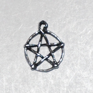 Small Sterling Silver Pentacle Pentagram Wiccan Jewelry Charm Pent156 image 1