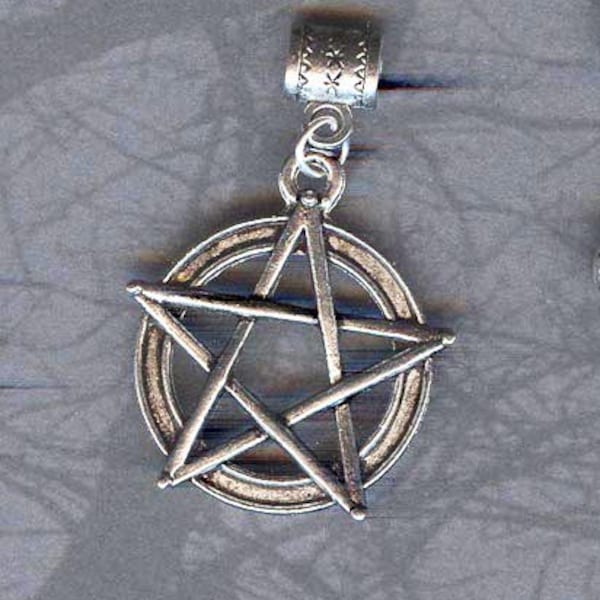 Perle en argent Pentacle pentagramme Lr trou s’adapte à tous les Style européen ajouter une perle Charm Bracelet Bijoux Pnd-PwcP02