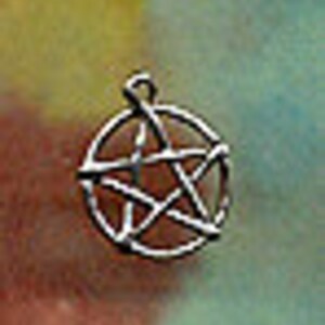Small Sterling Silver Pentacle Pentagram Wiccan Jewelry Charm Pent156 image 2