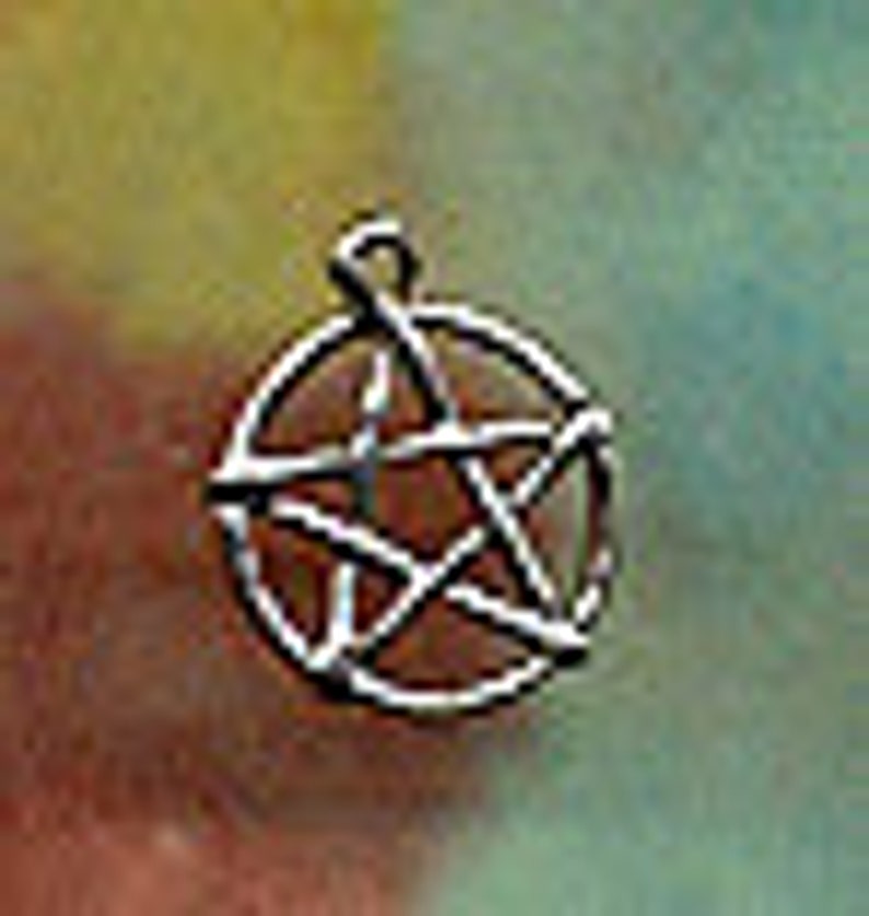 Small Sterling Silver Pentacle Pentagram Wiccan Jewelry Charm Pent156 image 2