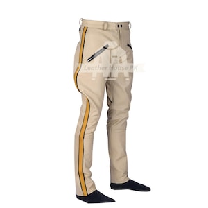 Highway Police Uniform Men&#39;s Real Cowhide Breeches Leather Pants - Real Leather Party Pant - Biker Pants, Riders Trousers, Custom Fit