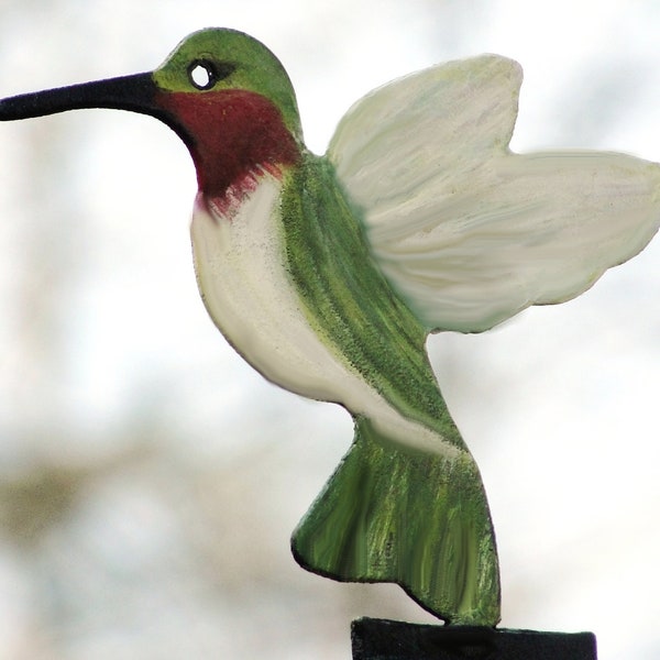 HUMMINGBIRD FINIAL: Hand Painted Finial For Bird Feeder Poles