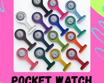 Reloj de silicona para enfermeras / Reloj de bolsillo colorido / Reloj de bolsillo / Artículos de enfermería / Accesorios médicos