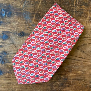 Vintage 1960’s Liberty of London Silk Neck Tie - Red Purple Orange Green Floral Flower Power, Unique and Rare, Wedding Summer Mens Acceasory