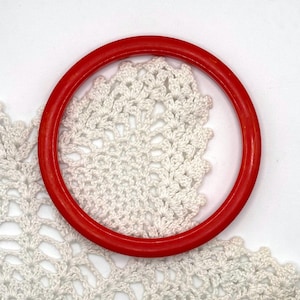 Vintage Bakelite Red Orangle Bangle Bracelet - Slightly Marbled, 8 Inch 1930’s Jewelry, Stacking Piece