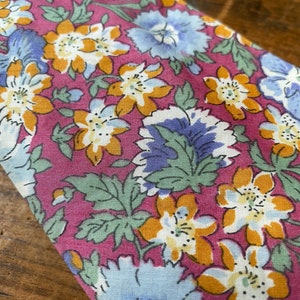 Vintage Liberty of London Cotton Neck Tie Pink Orange Periwinkle Blue Floral Necktie, Vintage Wedding, Special Tie or Gift Unique image 2