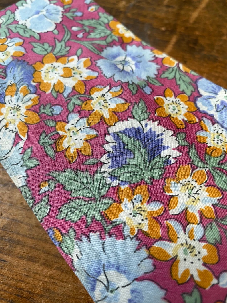 Vintage Liberty of London Cotton Neck Tie Pink Orange Periwinkle Blue Floral Necktie, Vintage Wedding, Special Tie or Gift Unique image 2